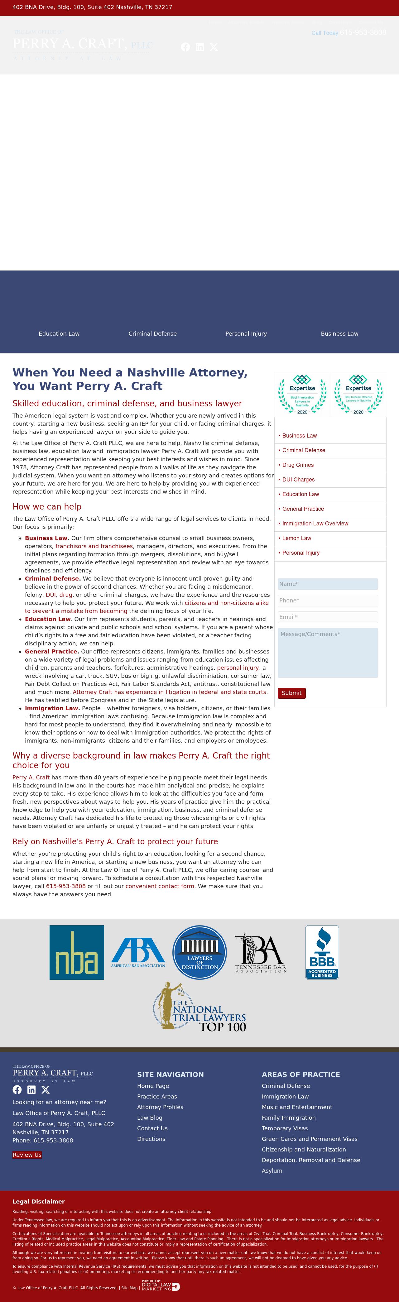 The Law Office of Perry A. Craft, PLLC - Nashville TN Lawyers