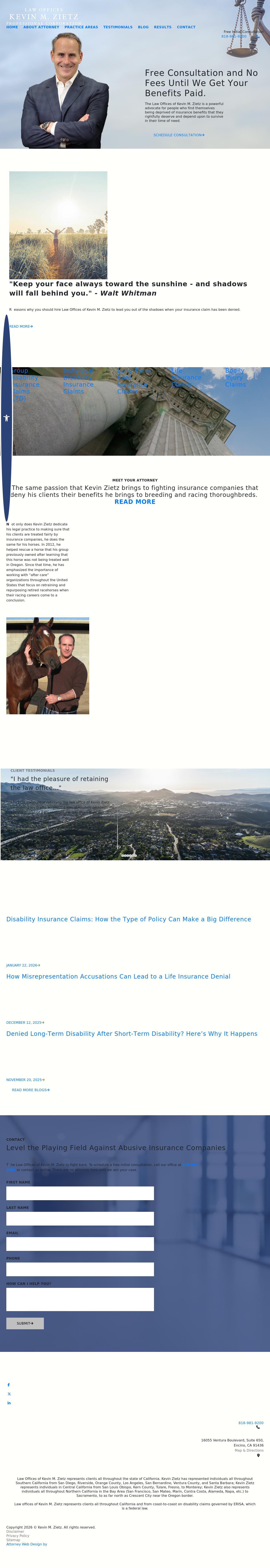 The Law Offices of Kevin M. Zietz - Encino CA Lawyers