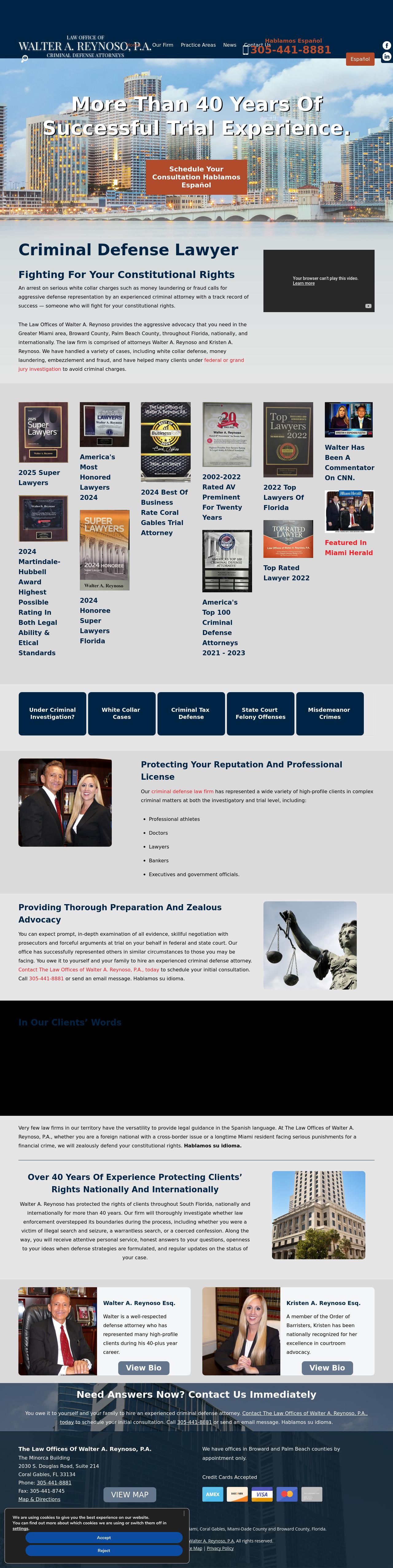 Walter A. Reynoso PA - Coral Gables FL Lawyers