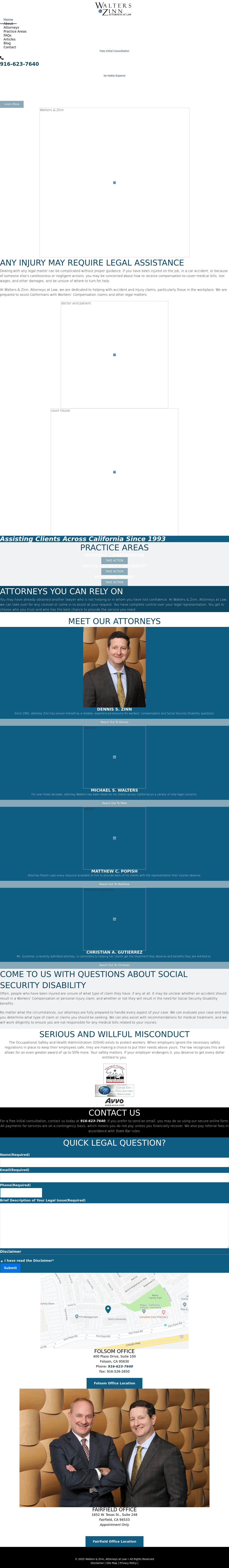 Walters & Zinn, Attorneys at Law - Folsom CA Lawyers