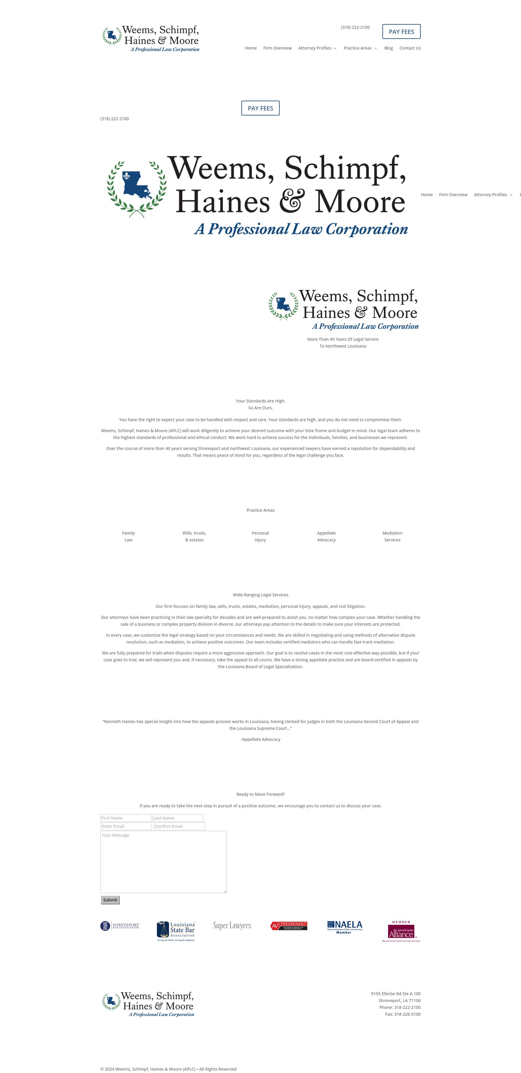 Weems, Schimpf, Haines, Landry, Shemwell & Moore - Shreveport LA Lawyers