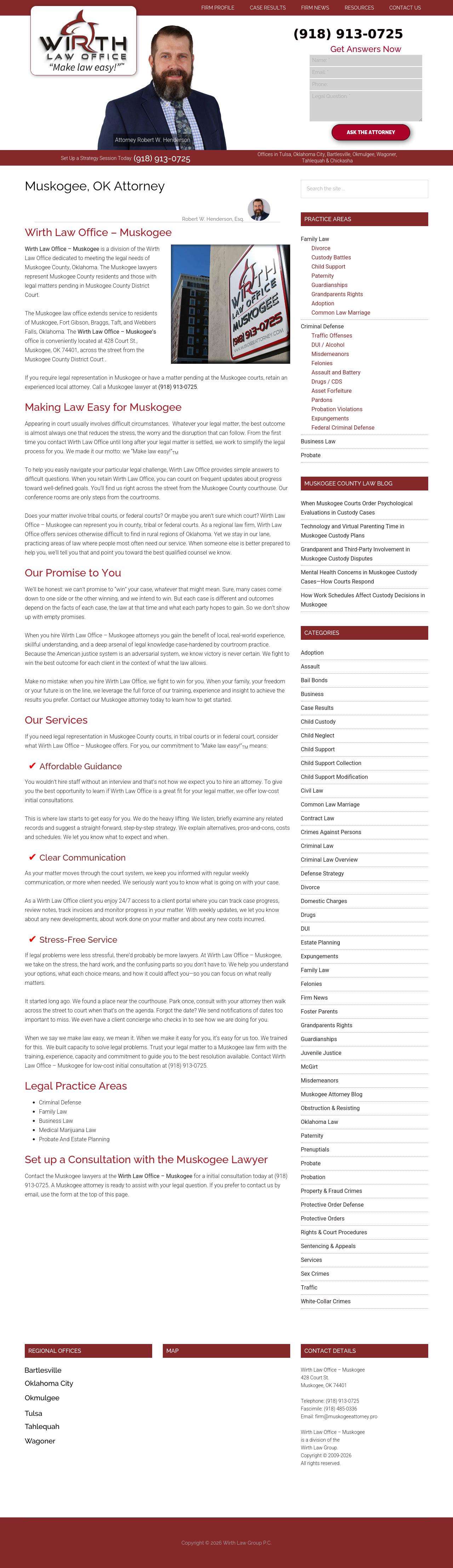 Wirth Law Office - Muskogee Attorney - Muskogee OK Lawyers